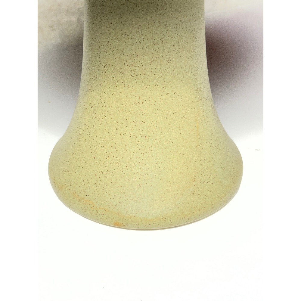 Vintage USA Pottery Speckled Green Pedestal Planter Scalloped Footed Bowl 7.5in - Picture 3 of 6